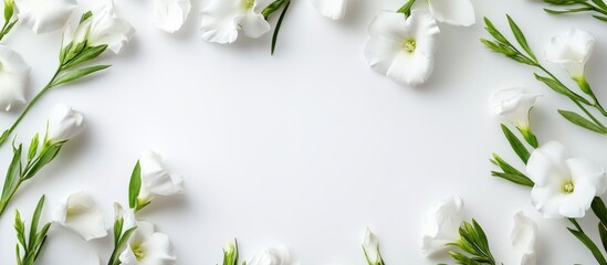 Poster - White Oleander Flowers Arrangement on Isolated Background Perfect for Text Insertion and Banner Design