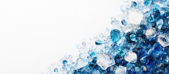 Poster - Elegant Blue and White Gemstone Background Banner with Ample Space for Custom Text or Promotions