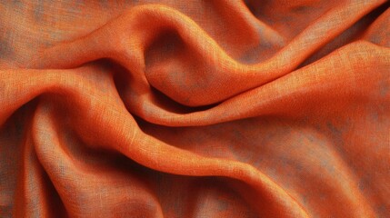 Poster - Vintage orange fabric texture with creases and stains ideal for background or copy space in design and advertising projects