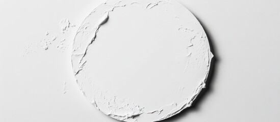 Poster - White Paint Sample in Circular Shape with Blank Area for Text Placement on Minimalist Background