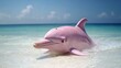 © Anak - A real picture of a very cute pink dolphin swimming in the sea in summer