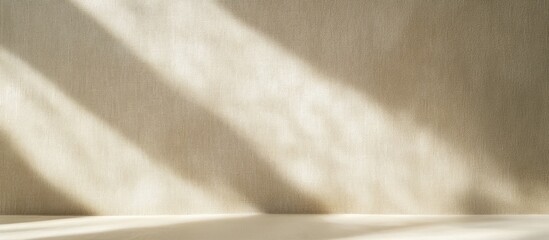 Poster - Textured greige wall with soft shadows and copy space for design projects showcasing neutral backgrounds for creative mockups and displays