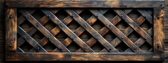 Poster - warm wooden background featuring intricate lattice design with ample empty space for text or overlay