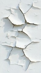 Poster - Peeling paint macro shot white wall textures indoor environment artistic contrast dramatic focus