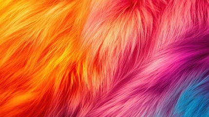 Aufkleber - Colorful Close Up of Soft Exotic Fur Texture with Available Space for Text Overlay in Bright Warm Tones