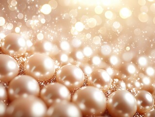 Poster - Elegant pearls with sparkling bokeh background creating a luxurious and glamorous atmosphere