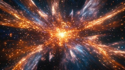 Aufkleber - Stunning Close-Up of a Dynamic Firework Burst in a Starry Night Sky with Ample Space for Text Integration