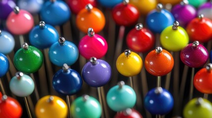 Poster - Colorful Collection of Pins and Markers with Clear Copyspace for Creative Text and Designs