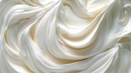 Poster - Swirling white cream textures abstract background macro smooth environment close-up view conceptual art