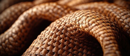 Aufkleber - Close-up view of intricately woven natural fibers showcasing texture and detail with Copy Space