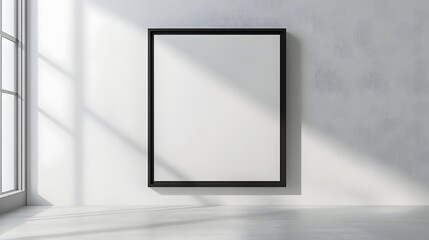 Poster - Bright and airy modern interior with large window frame casting natural light and minimalist design aesthetic  Serene and calming atmosphere in an open and spacious room