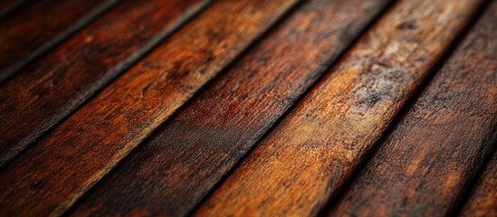 Aufkleber - Textured wooden planks in various shades of brown with copy space for design elements