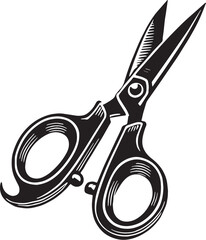 Black Kitchen Scissors Silhouette Vector, High Quality Illustration on White Background