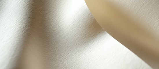 Wall Mural - Textured fabric background with soft creases and folds in neutral tones featuring Copy Space for design use