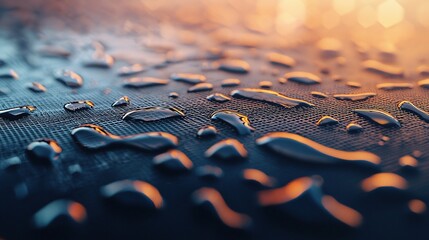 Aufkleber - Water Droplets On A Dark Textured Surface