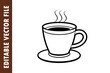 © Creative Creation - Coffee cup icons in black on a transparent background. Simple coffee or tea signs. Black hot drinks icons
