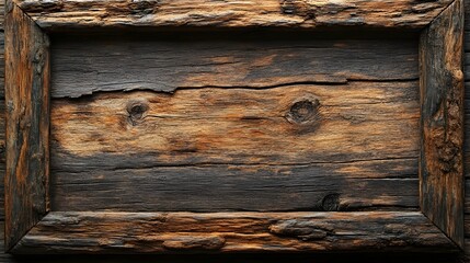 Poster - Rustic Weathered Wooden Frame Texture Background for Rustic Country Cottage or Cabin Interior Design Vintage Style Home Decor
