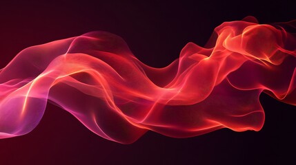 Poster - Minimalist Background with Red Waves and Layered Curves in Dark and Light Red Shades