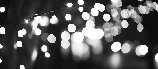 Aufkleber - Black and White Bokeh Lights on Blurry Background