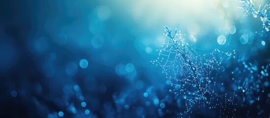 Aufkleber - Abstract blue bokeh background with light reflections and soft focus texture Copy Space