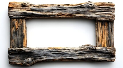 Aufkleber - Weathered Wooden Frame Backdrop with Organic Texture and Rustic Charm for Graphic Design Product Photography and Creative Projects