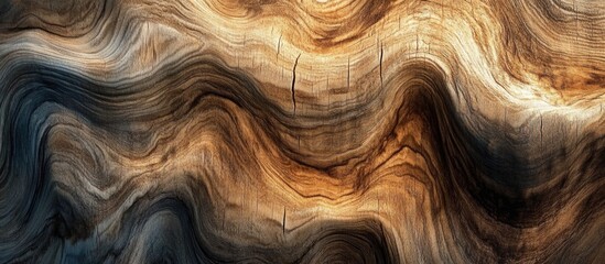 Aufkleber - Abstract Swirled Wood Texture with Brown and Blue Tones