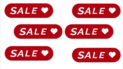 Fototapete - Sale red banner animations 3d illustration 