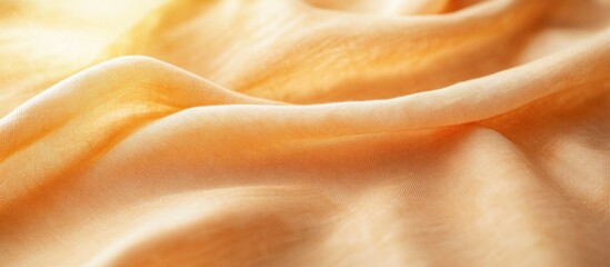 Aufkleber - Soft orange fabric texture with gentle folds and drapes ideal for background use Copy Space