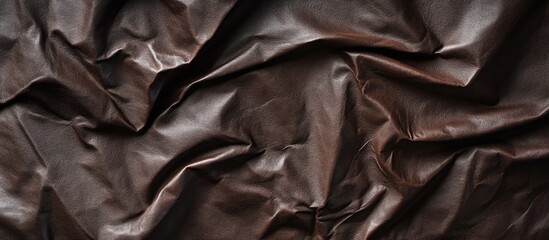 Aufkleber - Brown crumpled leather texture background with smooth surface and subtle sheen Copy Space