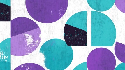 Fototapete - A visually captivating background featuring geometric circle shapes with a grainy texture.
