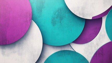 Fototapete - A visually captivating background featuring geometric circle shapes with a grainy texture.