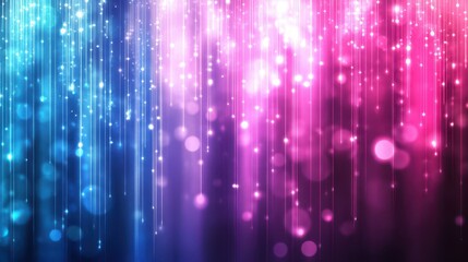 Poster - Abstract digital background featuring vertical pink and blue light dots, creating a visually striking and dynamic effect.