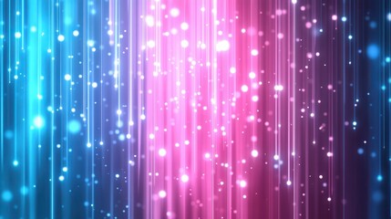 Poster - Abstract digital background featuring vertical pink and blue light dots, creating a visually striking and dynamic effect.
