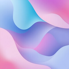 Poster - Abstract Fluid Waves: An artistic composition showcasing flowing, fluid shapes with gradients of pastel colors, creating a visually dynamic and elegant backdrop.