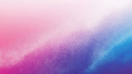 Fototapete - An abstract gradient background blending pink, blue, and purple hues with a grainy noise texture. This retro-inspired design creates a visually striking banner with a nostalgic and artistic flair.