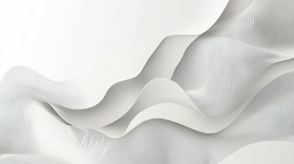 Fototapete - An abstract grainy background featuring subtle gray liquid lines and wave shapes on a white backdrop, with a noise texture effect.