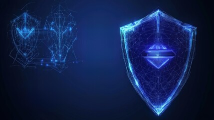 Aufkleber - Abstract technology background featuring a shield design with futuristic elements and patterns