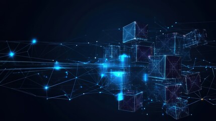 Aufkleber - Abstract cityscape featuring connected lines and dots representing urban connectivity and technology