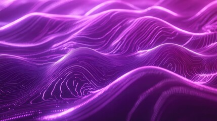 Poster - Abstract futuristic energy lines flowing across a dark background, creating a dynamic high-tech wave pattern with copy space.