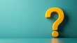 © Koala - Vibrant Yellow Question Mark on Teal Background