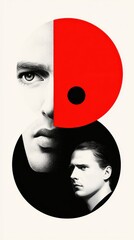 Poster - Adaptability illustrations featuring dual portraits digital art contemporary minimalist environment artistic perspective
