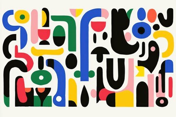 Poster - Vibrant abstract of shapes and colors digital art creative environment artistic viewpoint