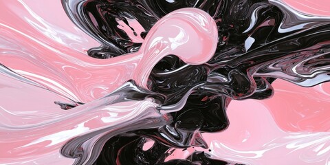 Poster - Dynamic abstract art swirls contemporary gallery digital studio environment close-up view creative concept
