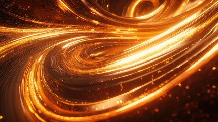 Poster - Dynamic digital light trails forming an intricate futuristic motion effect, creating a smooth sci-fi-inspired copy space.