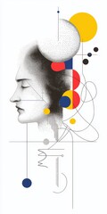 Poster - Abstract creativity of a with geometric shapes digital artwork modern environment artistic viewpoint