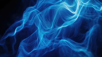 Poster - Glowing blue innovation lines forming an intricate AI-powered digital network, with smooth futuristic gradients and copy space.