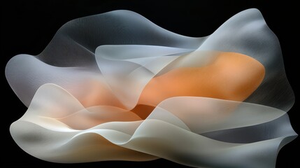 Poster - Abstract texture illustrations of fluid forms digital art modern design black background creative concept