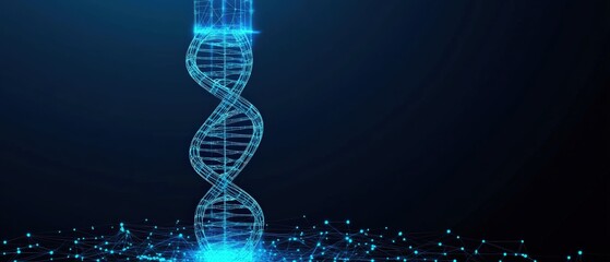 Poster - Close-up of dna double helix structure with detailed molecular representation and vibrant color scheme