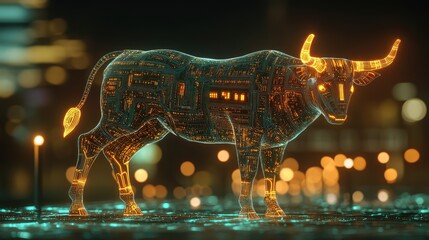 Poster - High-tech AI-inspired digital grid with floating data particles, glowing energy points, and a futuristic copy space.