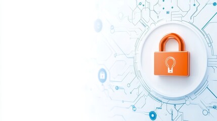 Wall Mural - Robust padlock protecting digital data, a visual representation of cybersecurity and online safety